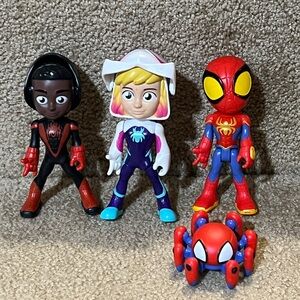 Marvel Spidey & Friends 4” figure set of 4 Spider-Man Gwen ghost spider Miles